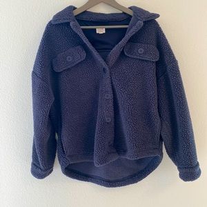 Faux fur cozie button up